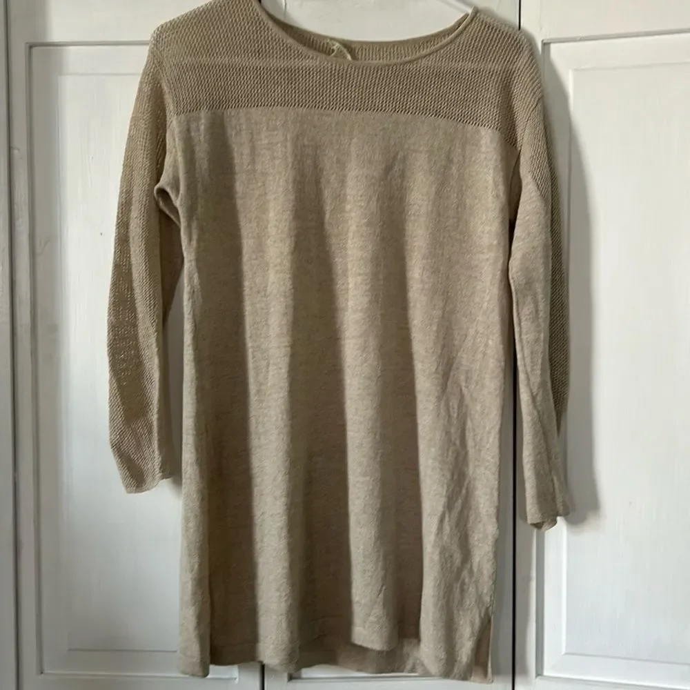 Eileen Fisher 100% wool lightweight tunic or sweater dress. Size S